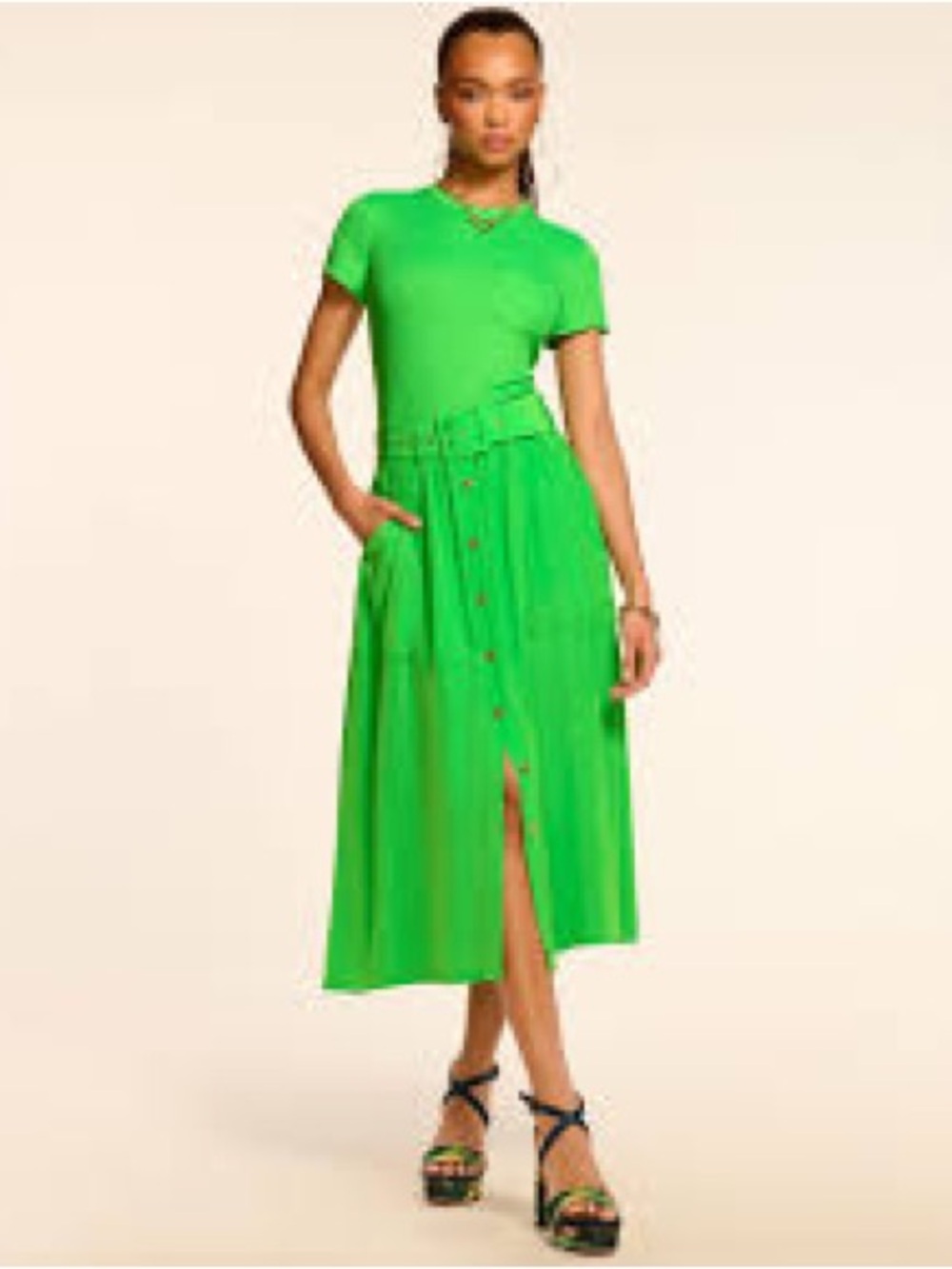 Ramy Brook Sylvie Belted Midi Dress - Small